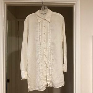 Cabi Linen Button Down Blouse Size M